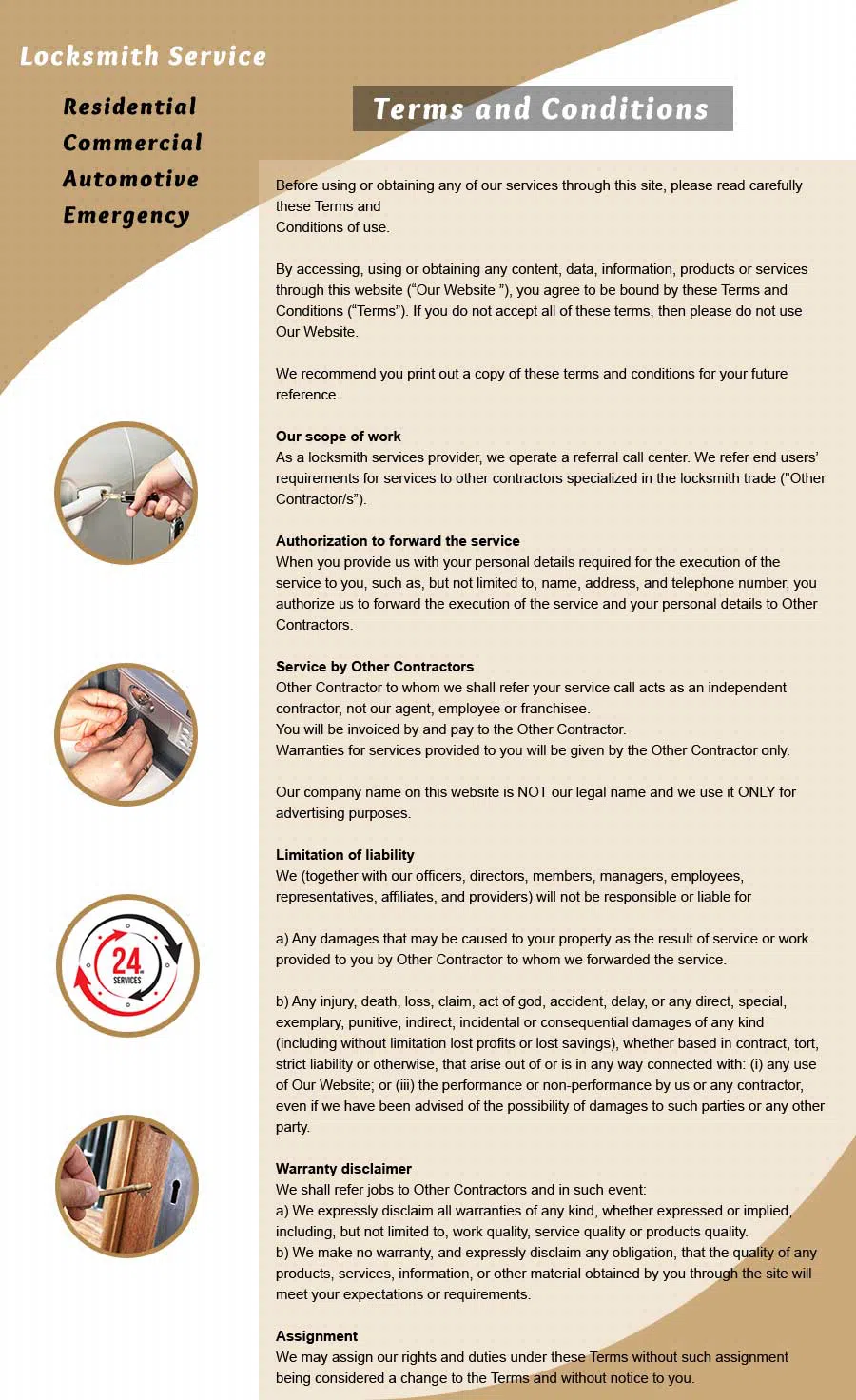 Chicago Lock Master, Chicago, IL 312-585-3788 - Terms-and-Condition